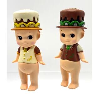 Set of 2 New Unbranded Unrefined Mini Figures, in Lemon & Kiwi Chocolate - New